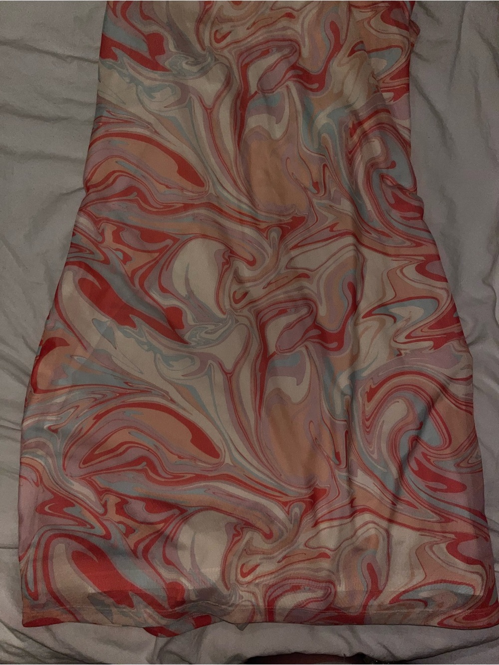 SO Coral-Pink Marble Halter Mini Dress - Picture 3 of 3